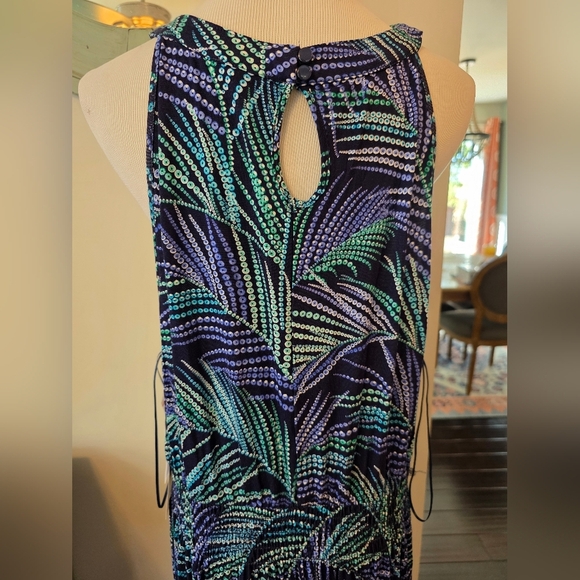 Berkley Jensen Size XXL Braided Halter Maxi Dress New w/ Tags Blue Palm Print - Picture 6 of 12